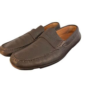 BOSS Hugo Boss brown leather loafers size 9